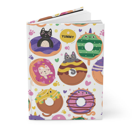 Donuts, Cats & Giggles  | Premium | Hardcover Journal Matte