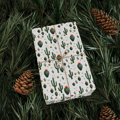 Minimalist White Desert Cactus | Pattern | Premium | Wrapping Papers