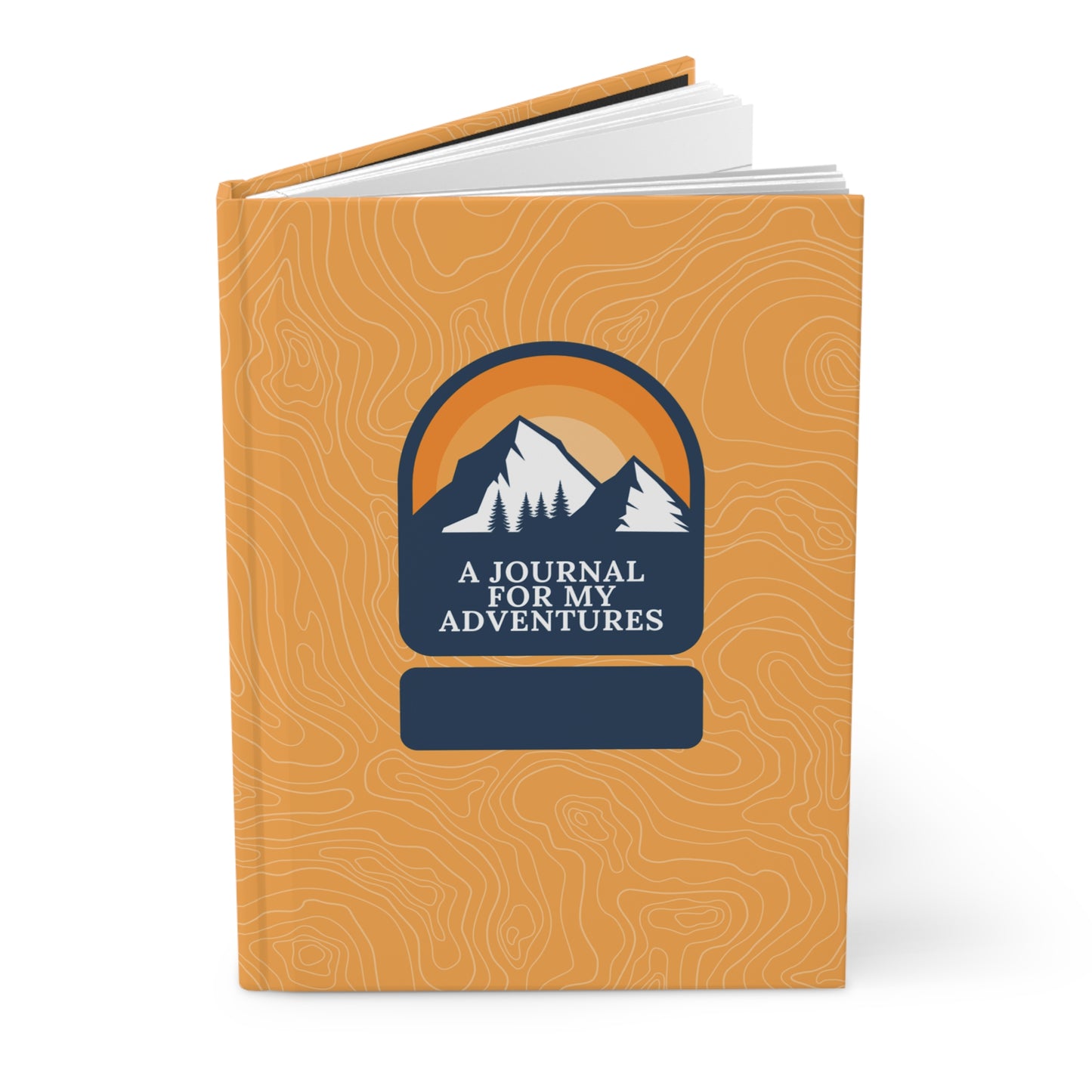 A Journal for My Adventures - Mountain Peaks Yellow - Live Fully | Premium | Hardcover Journal Matte