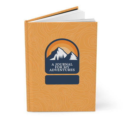 A Journal for My Adventures - Mountain Peaks Yellow - Live Fully | Premium | Hardcover Journal Matte