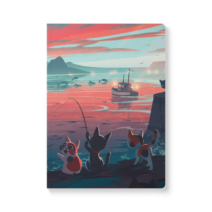 Anime Dreams: Cats & Tranquil Waters | Softcover Premium Journal Notebook