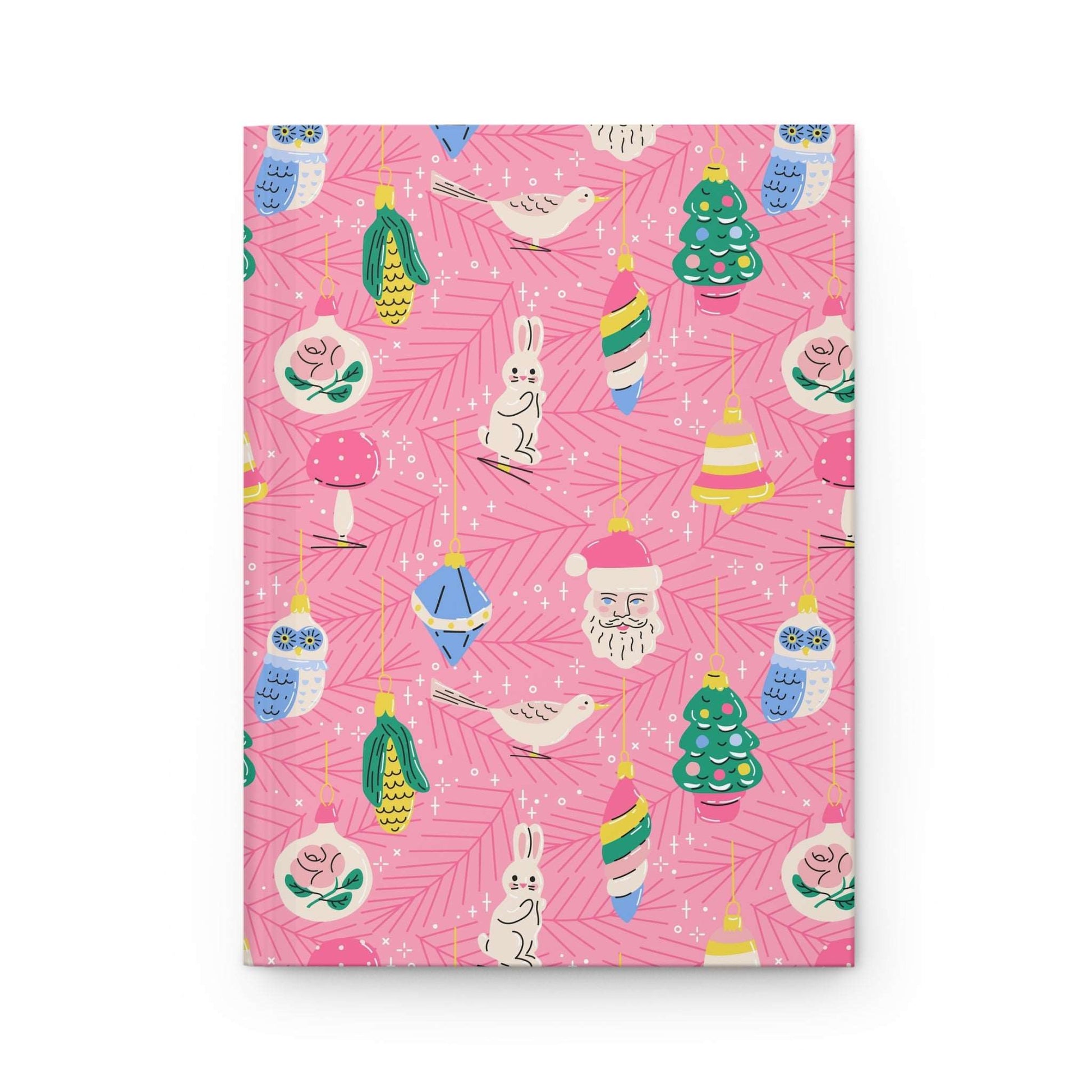 Pink Vintage Christmas Cheer | Hardcover Journal - Durable Quality Notebook