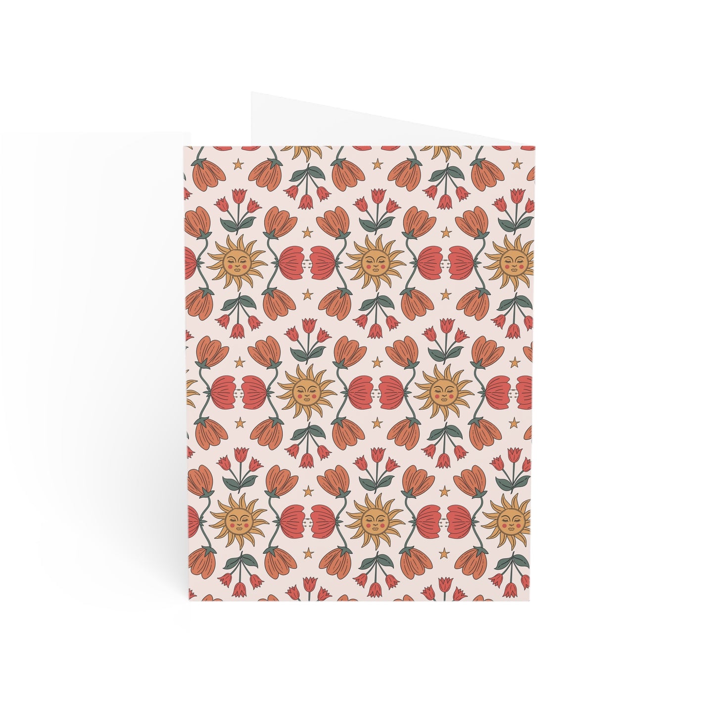 Boho Chick Sunlight in the Garden Pattern Greeting Cards Set - 10pc