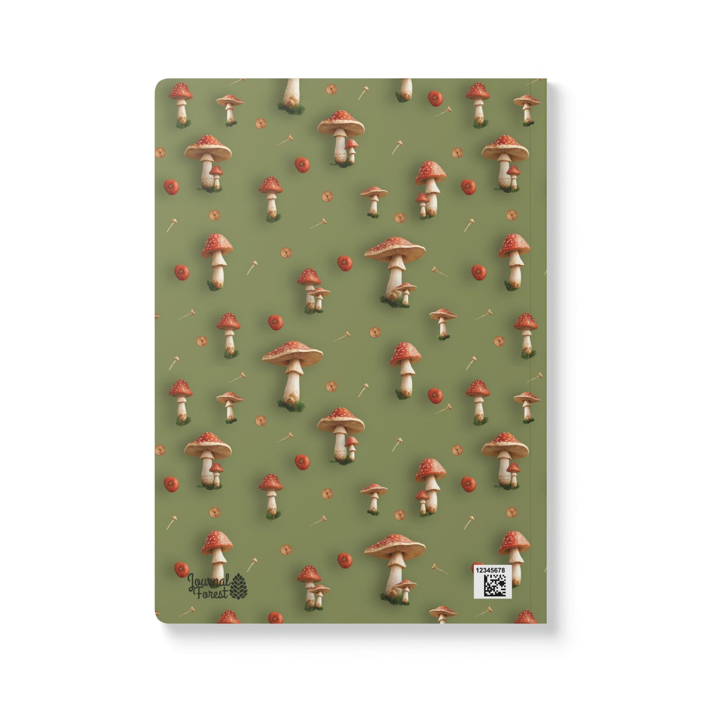 Mushroom & Tomato Garden Pattern | Softcover Premium Journal Notebook