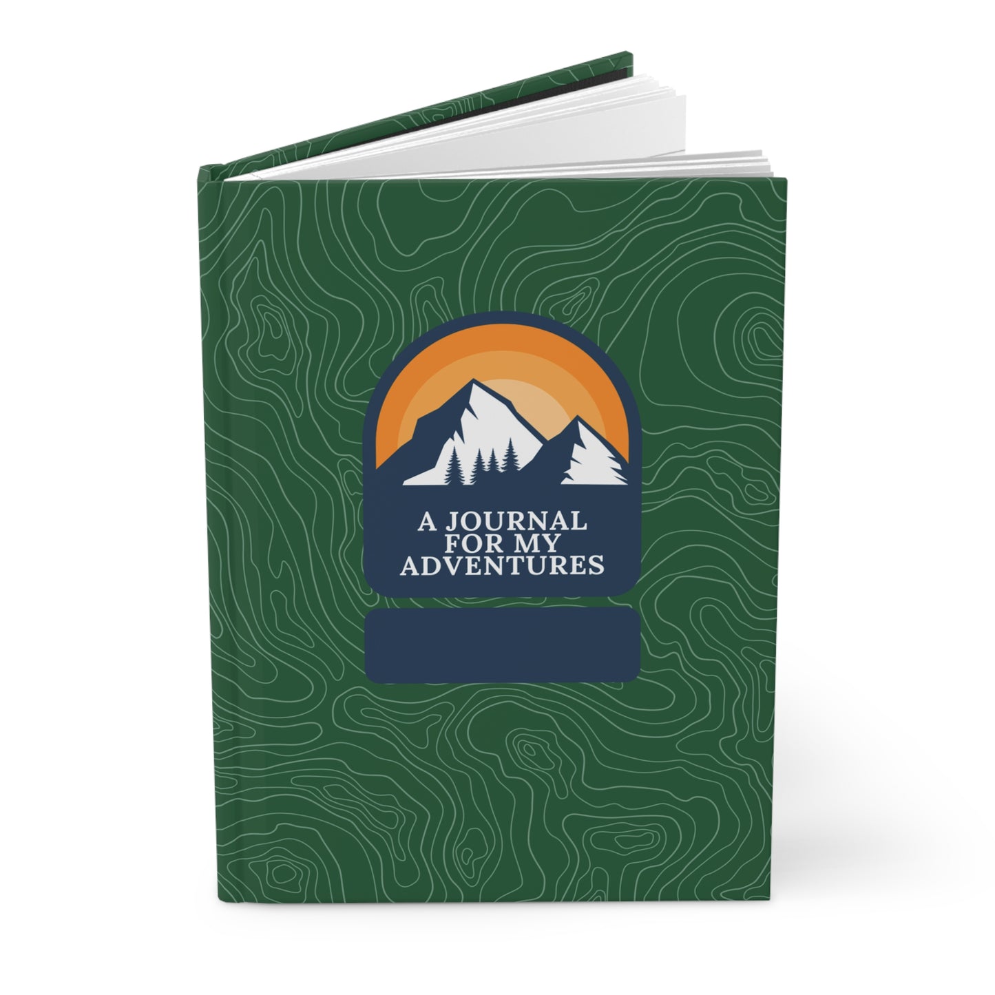 A Journal for My Adventures - Mountain Peaks Green - Live Fully | Premium | Hardcover Journal Matte