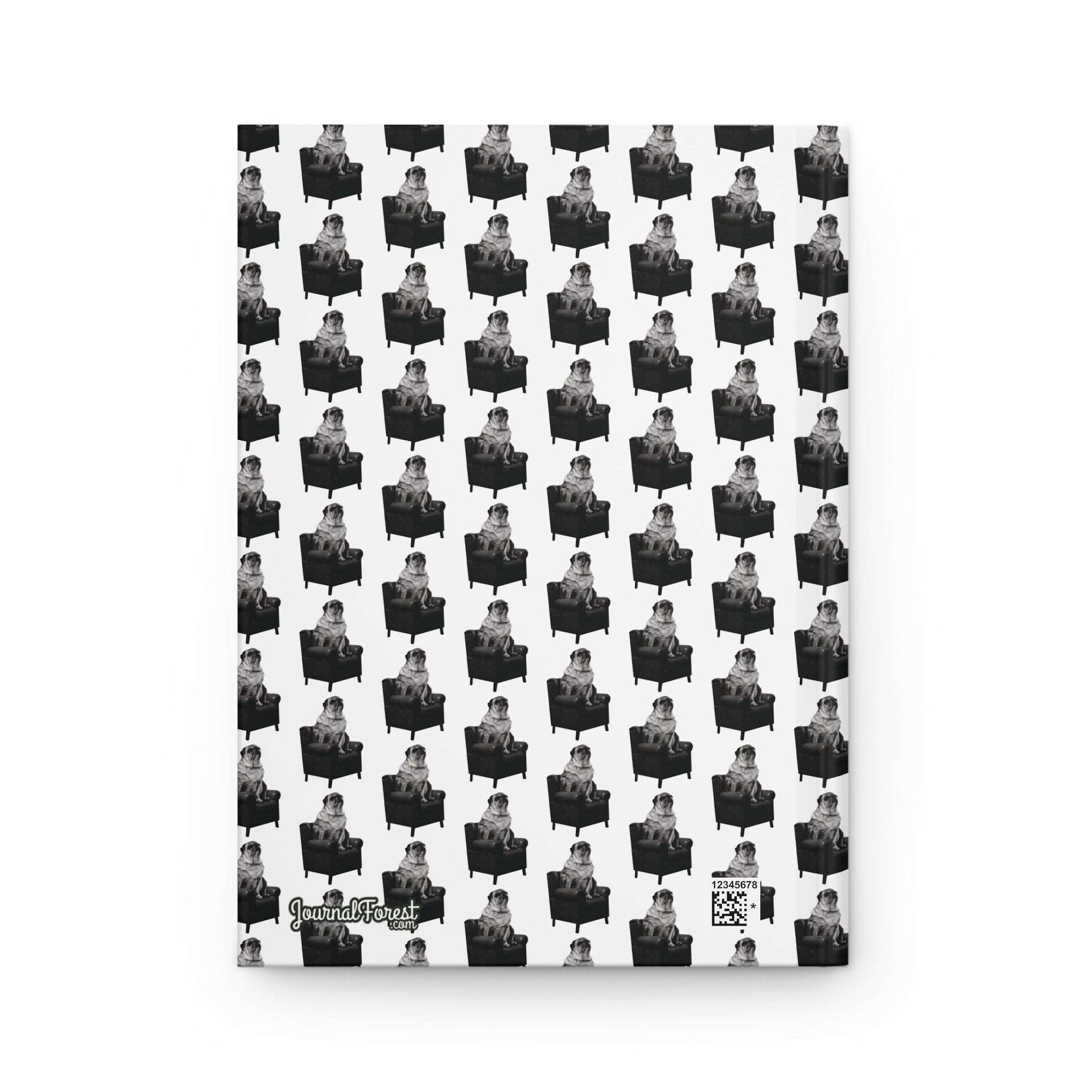 Gentleman Pug Pattern | Hardcover Journal - Durable Quality Notebook