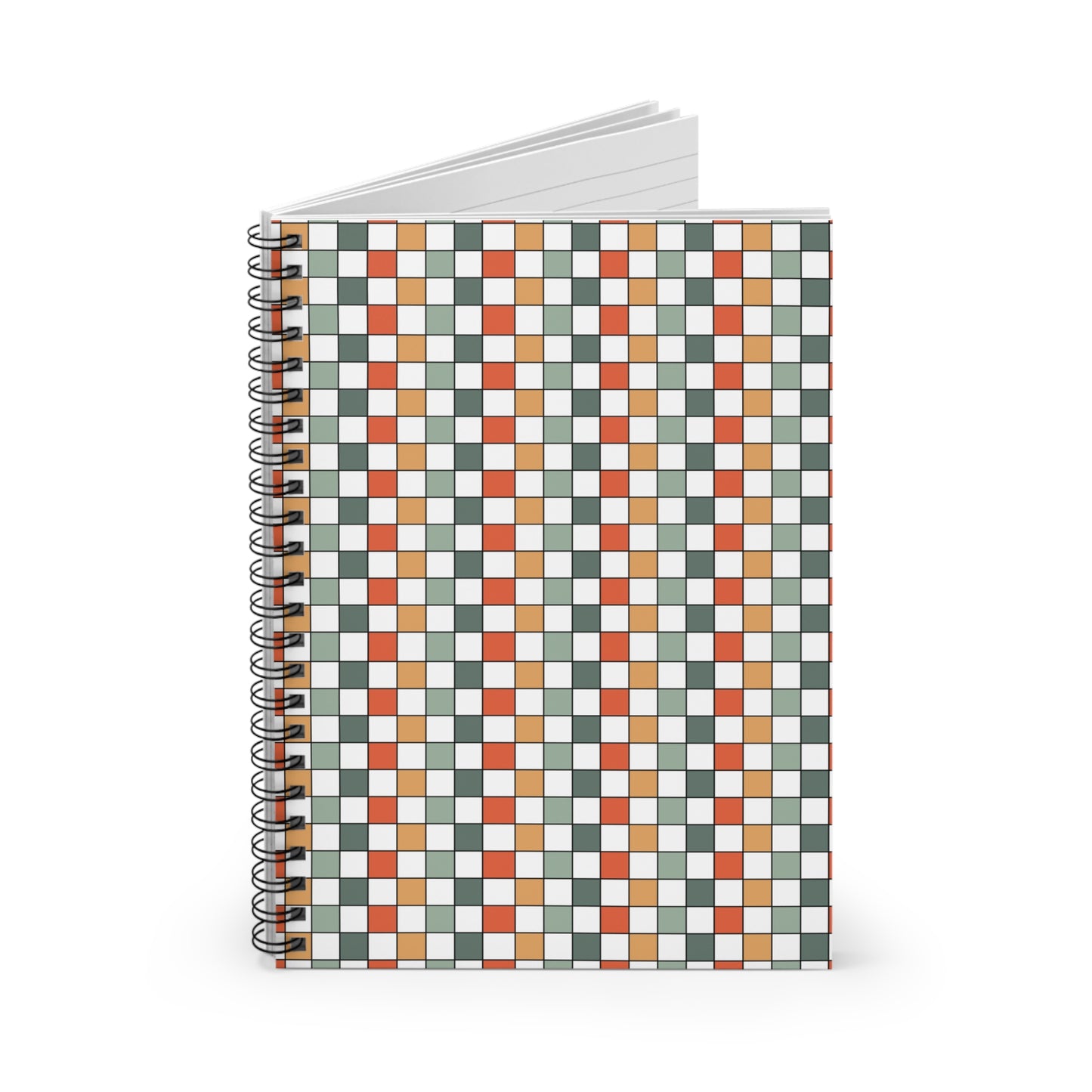 Boho Chic Kaleido Check Patterns | Spiral Bound Journal