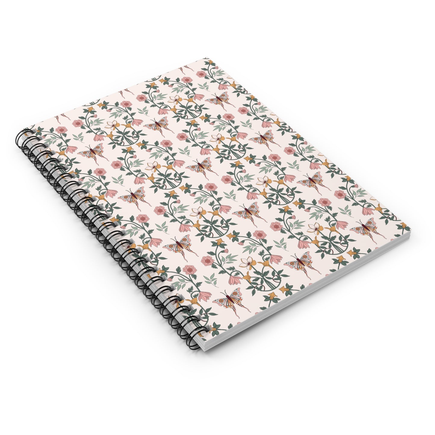 Boho Chic Fluttering Butterfly Blooms | Spiral Bound Journal