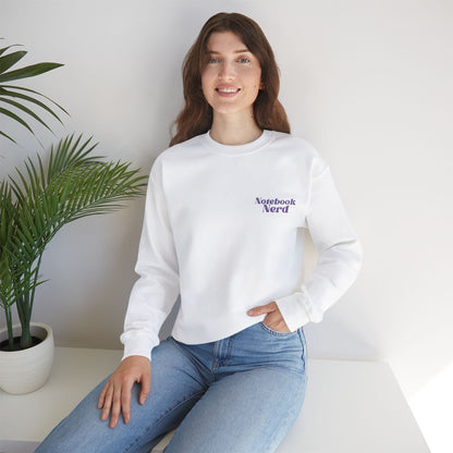 Notebook Nerd Embroidered Crewneck Sweatshirt – Perfect Journaling Apparel for Writers