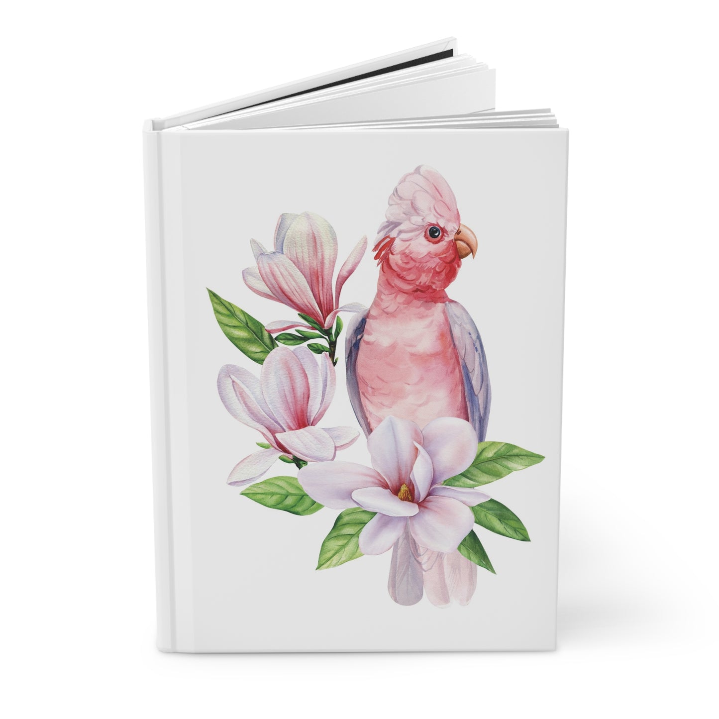 Blush Parrot & Magnolia | Premium | Hardcover Journal - Durable Quality Notebook