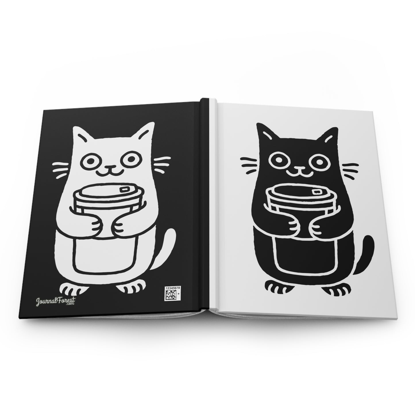 Caffeinated Kitty  | Hardcover Journal - Durable Quality Notebook