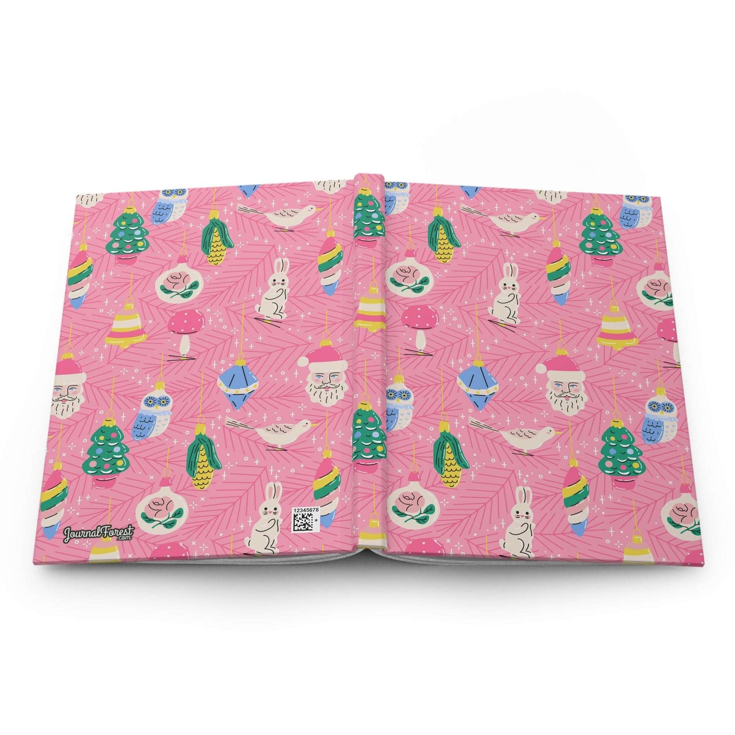 Pink Vintage Christmas Cheer | Hardcover Journal - Durable Quality Notebook