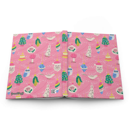 Pink Vintage Christmas Cheer | Hardcover Journal - Durable Quality Notebook