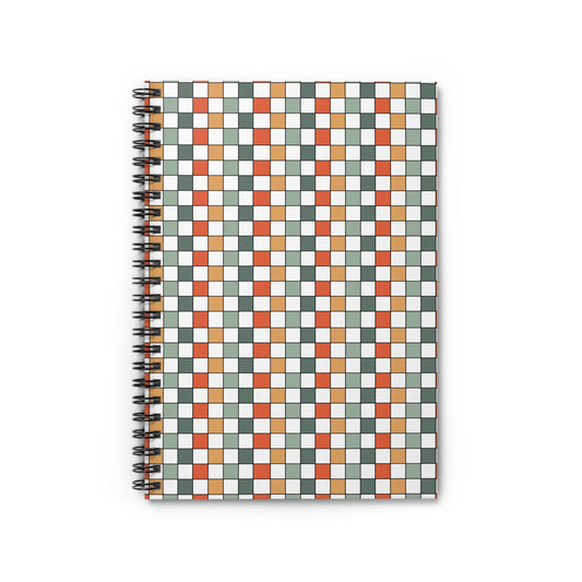 Boho Chic Kaleido Check Patterns | Spiral Bound Journal