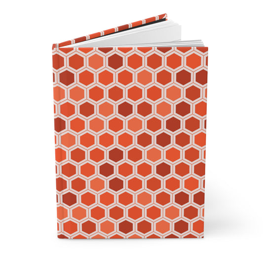 Crimson Hexagon Mosaic | Hardcover Journal - Durable Quality Notebook