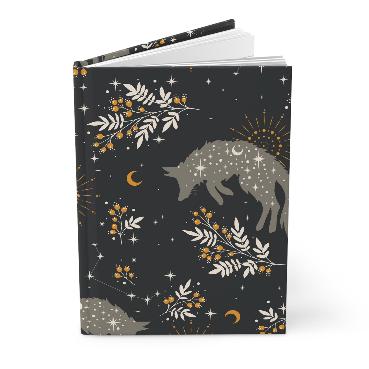 Cosmic Fox Under Starry Skies Astrology   | Premium | Hardcover Journal Matte