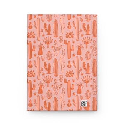 Orange Oasis Cactus Notebook  | Premium | Hardcover Journal Matte