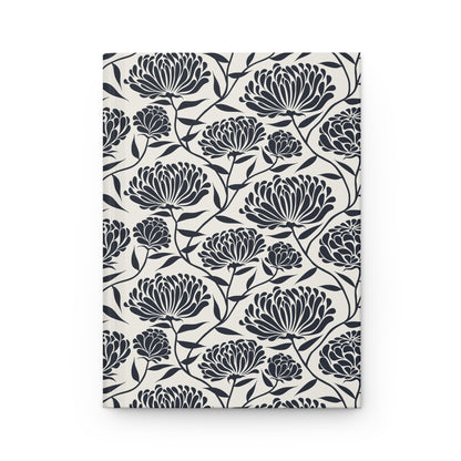 Monochrome Floral Petals  | Hardcover Journal - Durable Quality Notebook