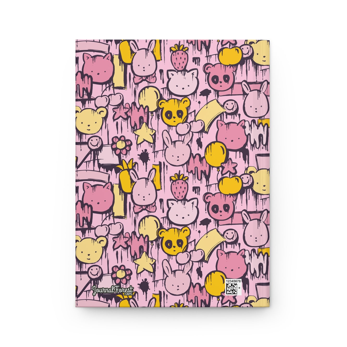 Grunge Pink Panda Friends | Hardcover Journal - Durable Quality Notebook