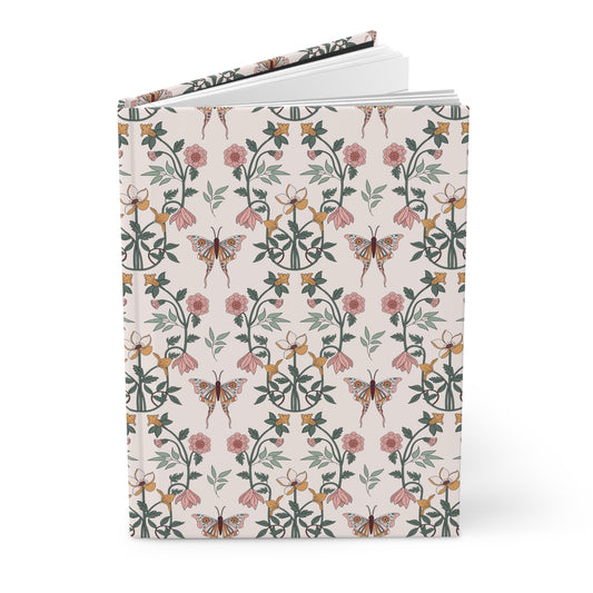 Boho Chic Fluttering Butterfly Blooms | Premium | Hardcover Journal Matte