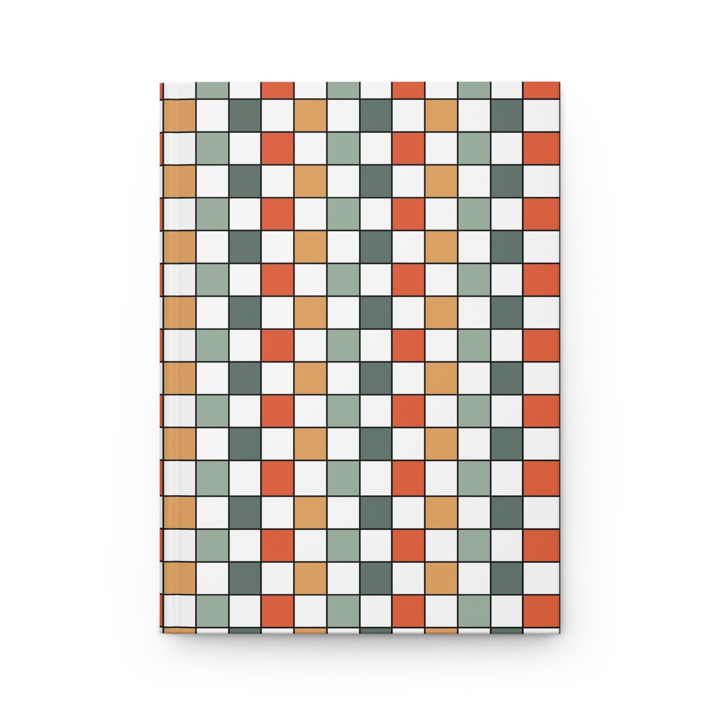 Boho Chic Kaleido Check Patterns | Premium | Hardcover Journal Matte