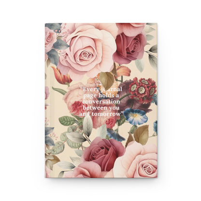 Conversations with Tomorrow Quote Vintage Floral | Premium | Hardcover Journal Matte