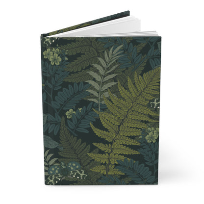 Moonlit Floral Ferns  | Hardcover Journal - Durable Quality Notebook