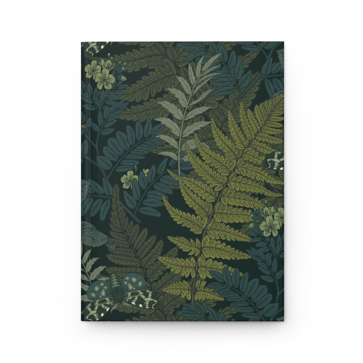 Moonlit Floral Ferns  | Hardcover Journal - Durable Quality Notebook