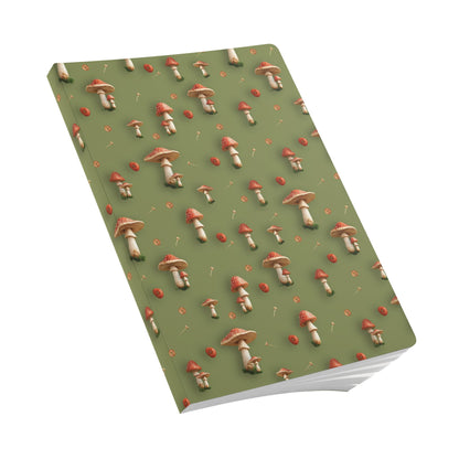 Mushroom & Tomato Garden Pattern | Softcover Premium Journal Notebook