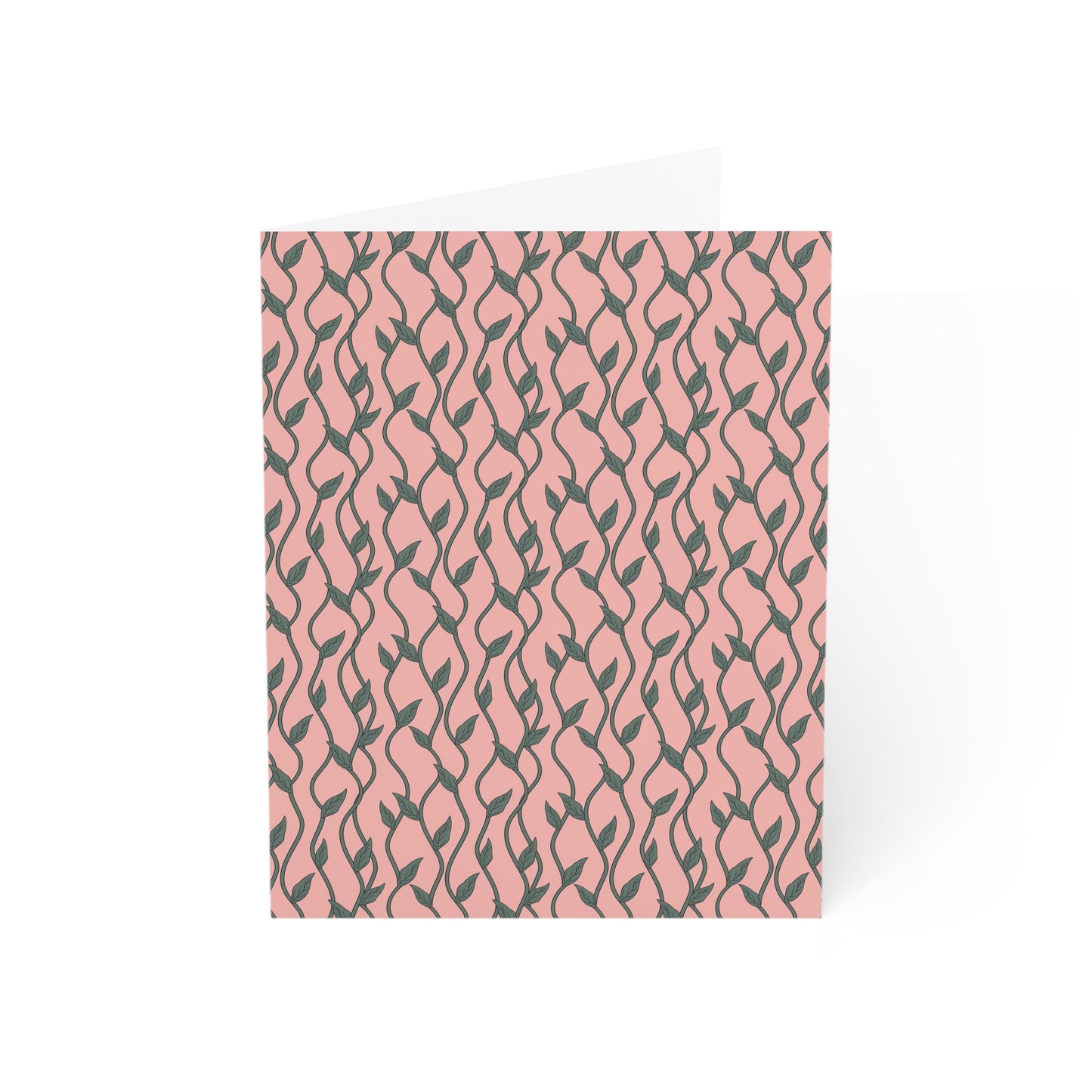 Pink Boho Chic Floral Vines Greeting Cards Set - 10pc