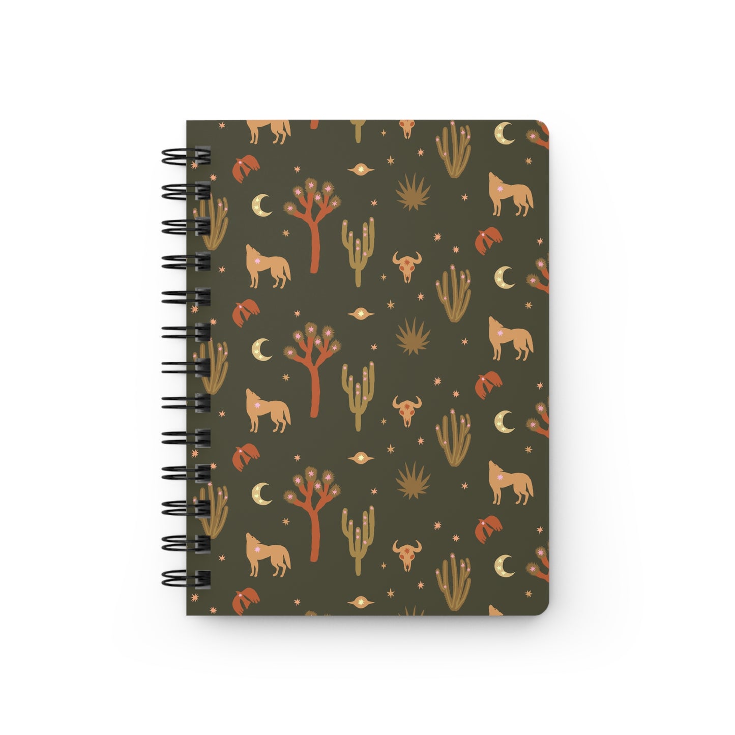 Coyote Moon and Cactus Desert Night  | Spiral Bound Journal | Made In The USA