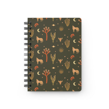 Coyote Moon and Cactus Desert Night  | Spiral Bound Journal | Made In The USA