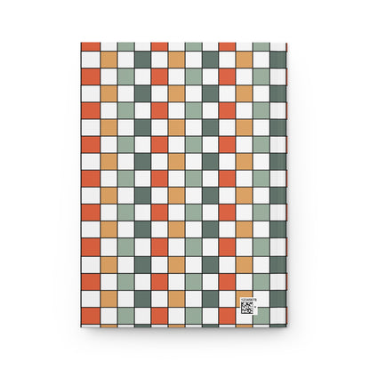 Boho Chic Kaleido Check Patterns | Premium | Hardcover Journal Matte