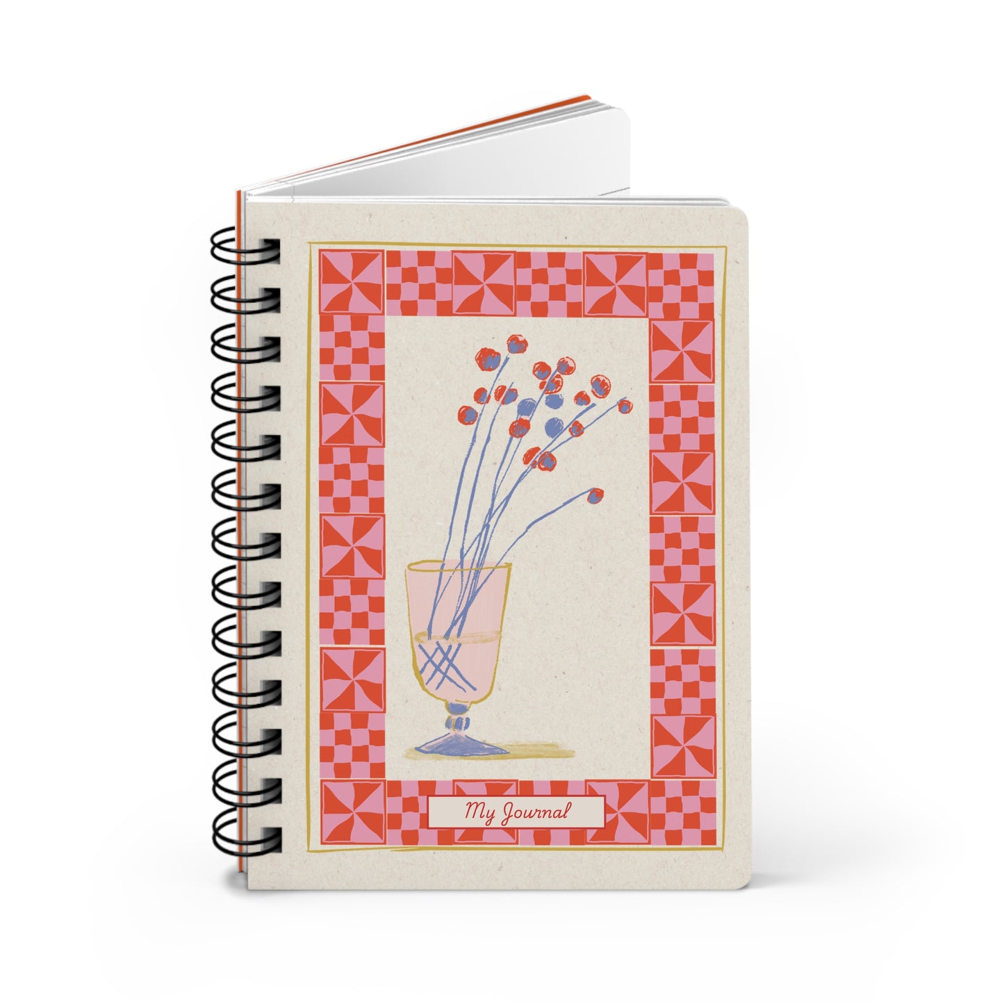 Vintage Charm: Blossoms and Borders | Spiral Bound Journal | Made In The USA