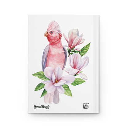 Blush Parrot & Magnolia | Premium | Hardcover Journal - Durable Quality Notebook