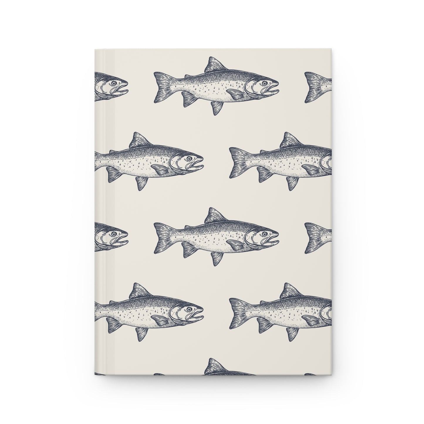 Salmon Swim Fish Patterns | Hardcover Journal - Durable Quality Notebook