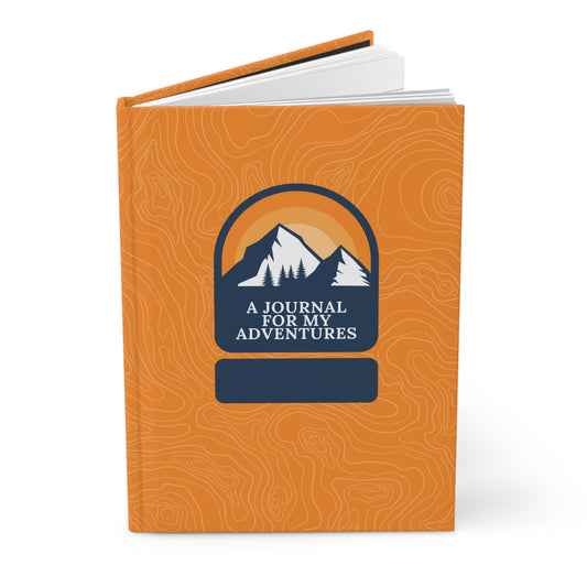 A Journal for My Adventures - Mountain Peaks Orange - Live Fully | Premium | Hardcover Journal Matte