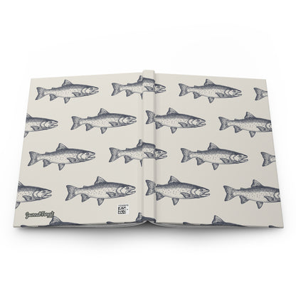 Salmon Swim Fish Patterns | Hardcover Journal - Durable Quality Notebook