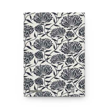 Monochrome Floral Petals  | Hardcover Journal - Durable Quality Notebook