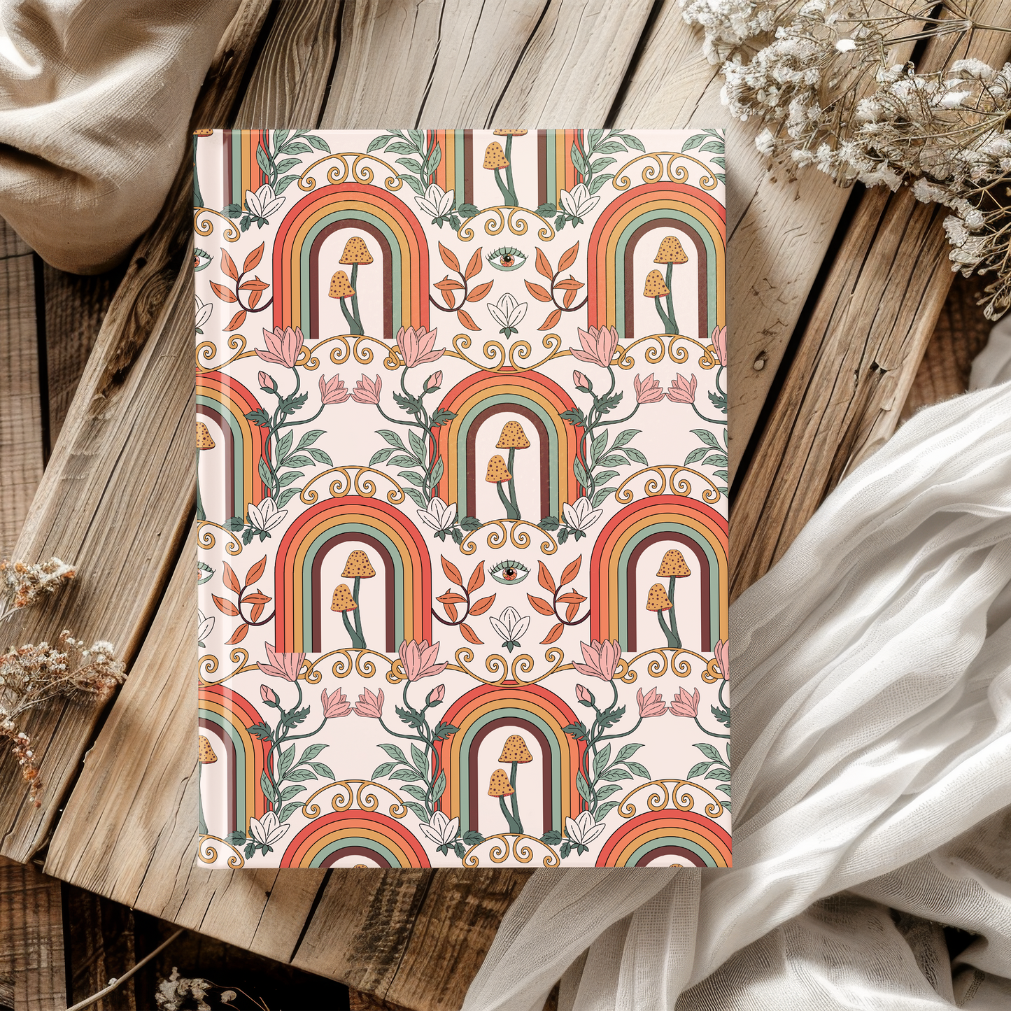 Boho Chic Enchanted Rainbow Visions  | Premium | Hardcover Journal Matte