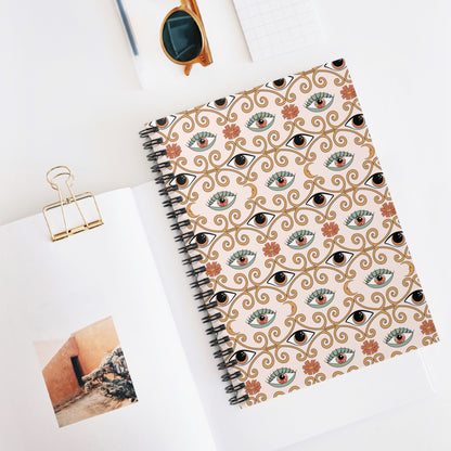 Boho Chic Moonlit Eye & Fleur  | Spiral Bound Journal