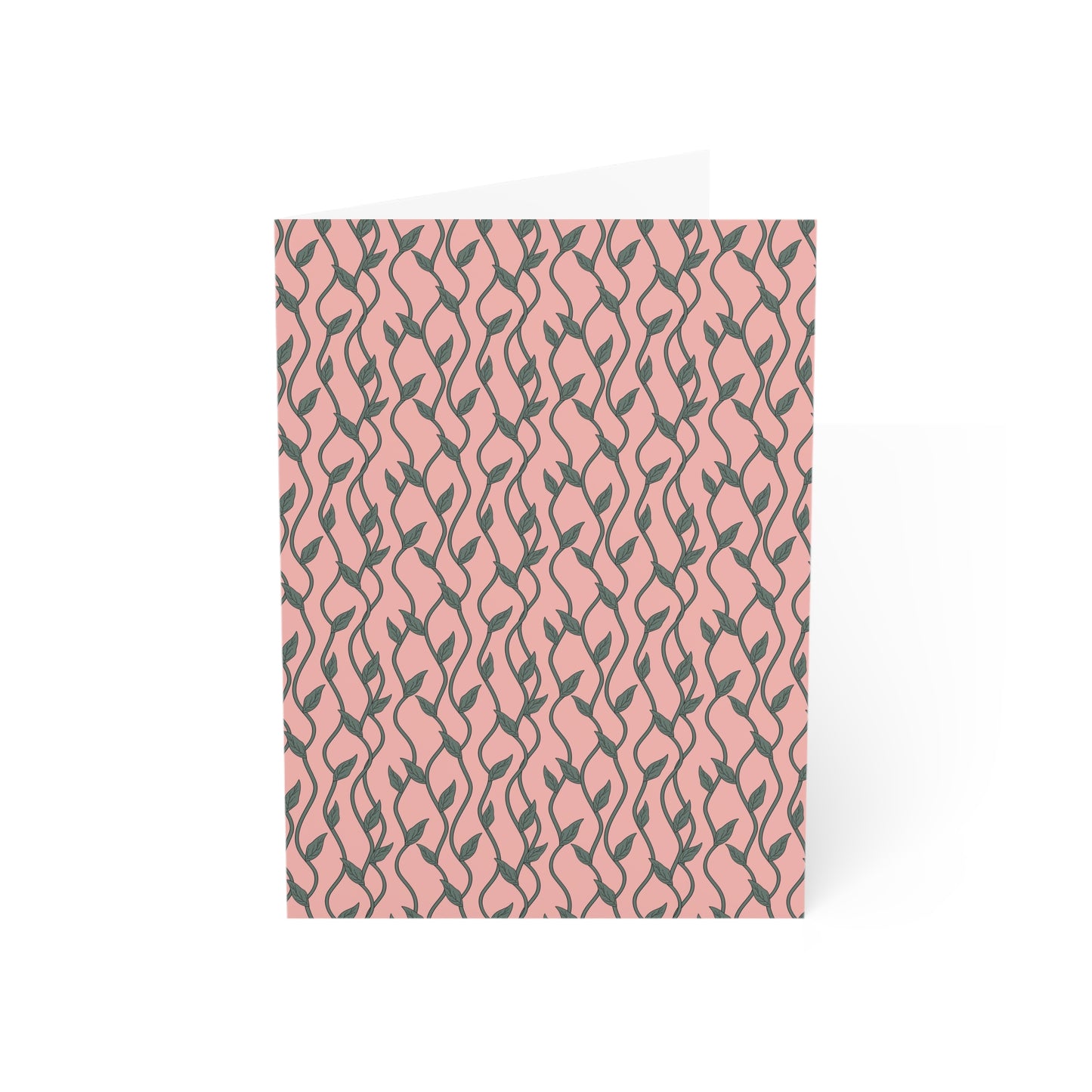 Pink Boho Chic Floral Vines Greeting Cards Set - 10pc