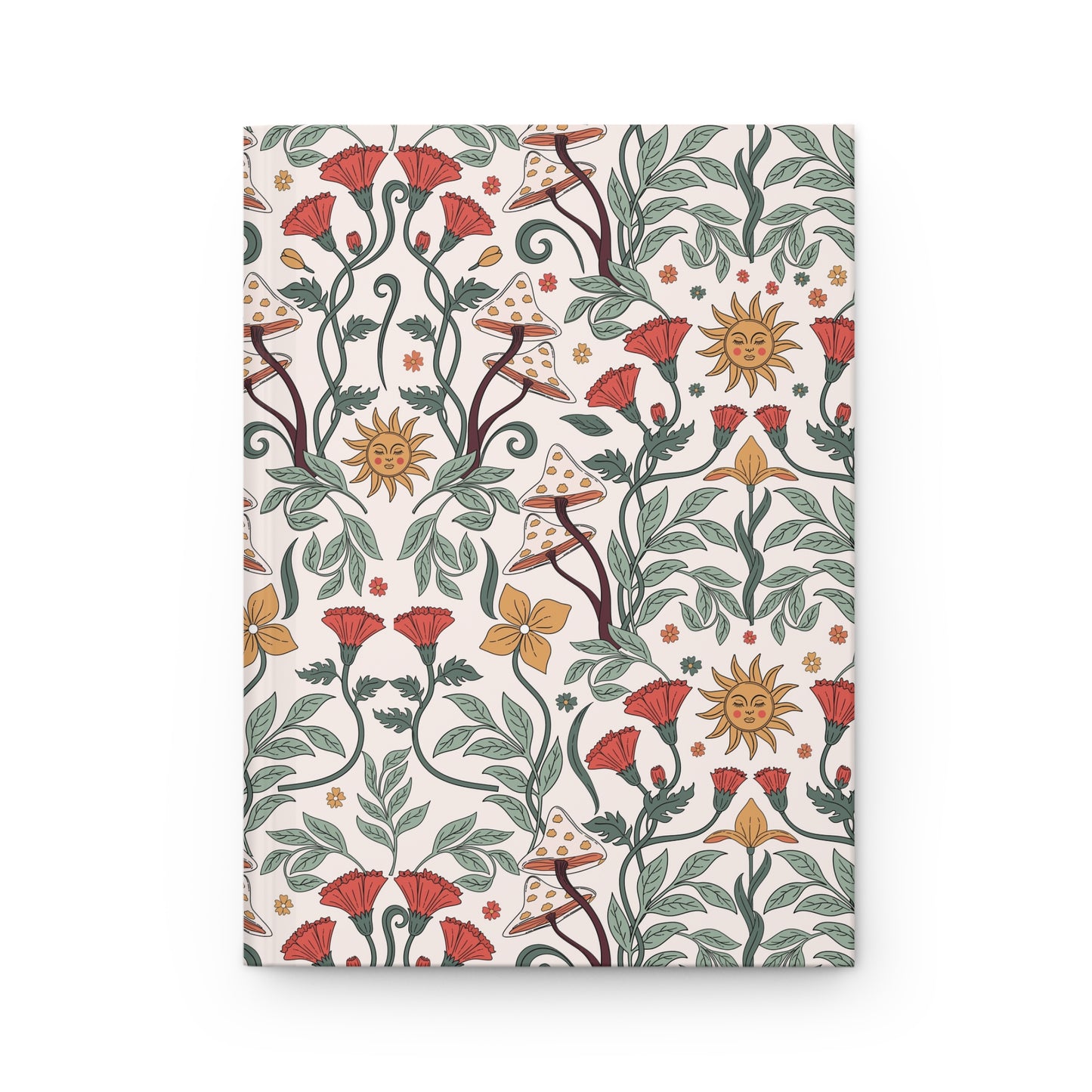 Boho Chic Sunlit Shroom & Wildflower Haven | Premium | Hardcover Journal Matte