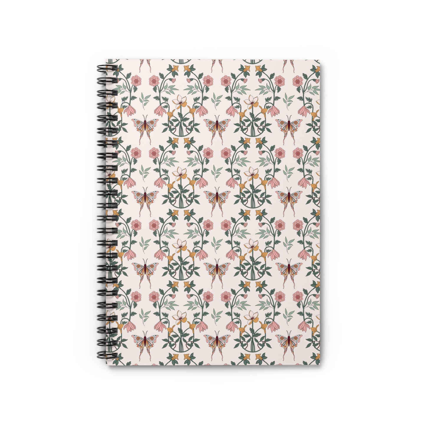 Boho Chic Fluttering Butterfly Blooms | Spiral Bound Journal