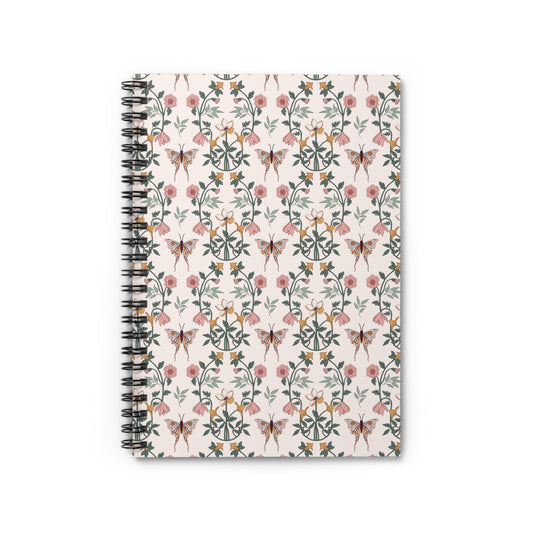 Boho Chic Fluttering Butterfly Blooms | Spiral Bound Journal