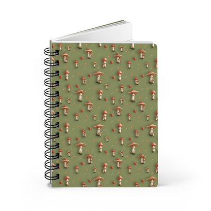 Mushroom & Tomato Garden Pattern | Spiral Bound Journal | Made In The USA