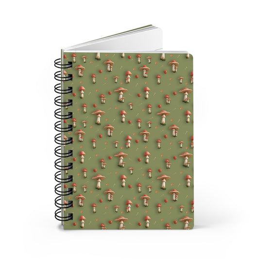 Mushroom & Tomato Garden Pattern | Spiral Bound Journal | Made In The USA