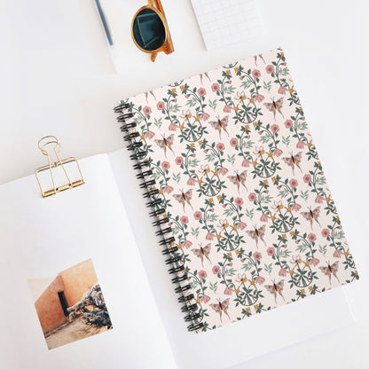 Boho Chic Fluttering Butterfly Blooms | Spiral Bound Journal