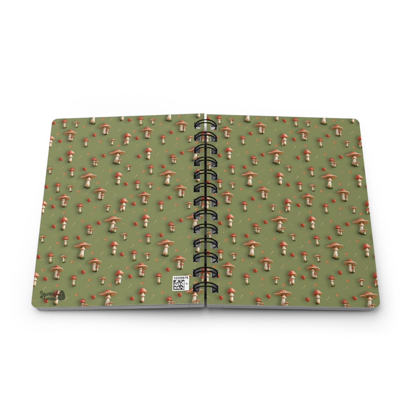 Mushroom & Tomato Garden Pattern | Spiral Bound Journal | Made In The USA