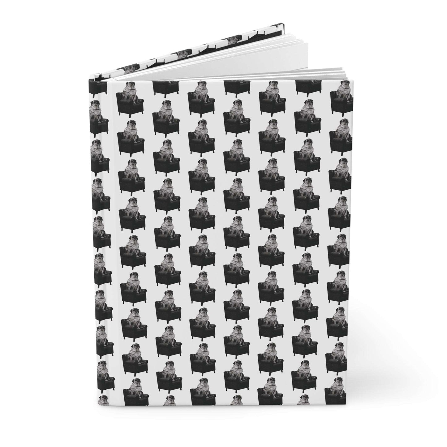 Gentleman Pug Pattern | Hardcover Journal - Durable Quality Notebook